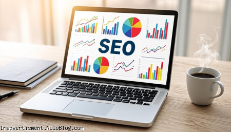 تحقیق کلمات کلیدی - نمودار تحلیل کلمات کلیدی روی لپ‌تاپ