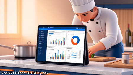 CRM رستوران - تبلت با تاریخچه سفارش مشتریان